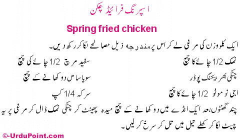 Spring Fried Chicken Recipe In Urdu