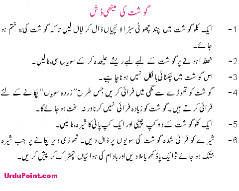 Gosht Ki Meethi Dish Recipe In Urdu
