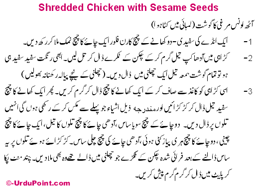 Shredded Chicken Recipe In Urdu