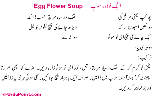 Soup Egg Flower Recipe In Urdu