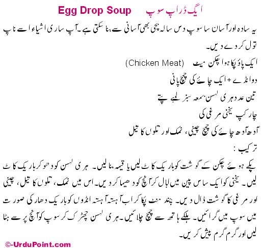 Egg Drop Soup Recipe In Urdu