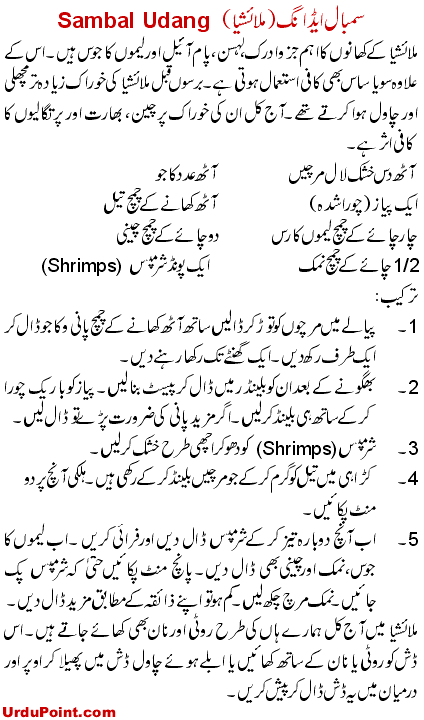 Sambal Wedding Recipe In Urdu