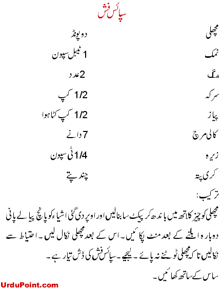 Spicy Fish Recipe In Urdu