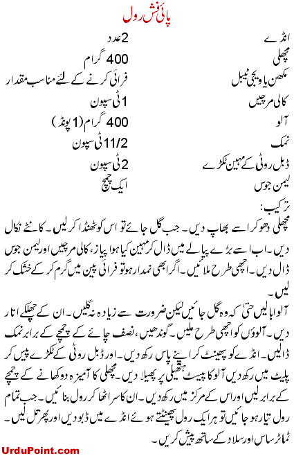 Pie Fish Roll Recipe In Urdu