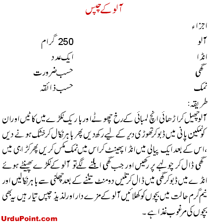 Aloo Ke Chips Recipe In Urdu