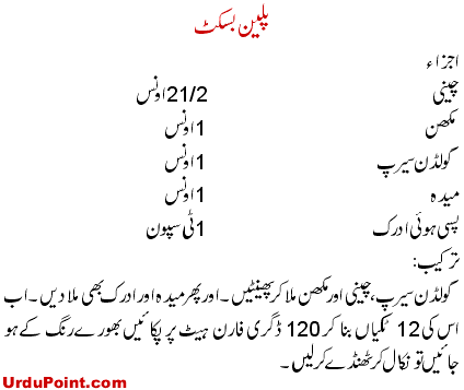 Plain Biscuit Recipe In Urdu