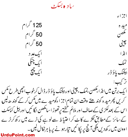 Sada Biscuit Recipe In Urdu