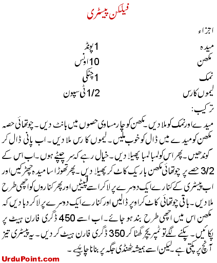 Falcon Pastry Recipe In Urdu