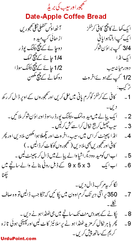 Dates And Apple Bread Recipe In Urdu