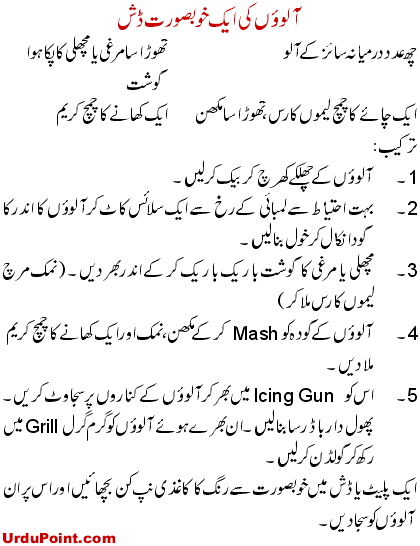 Aloo Ki Aik Khobsorat Dish Recipe In Urdu