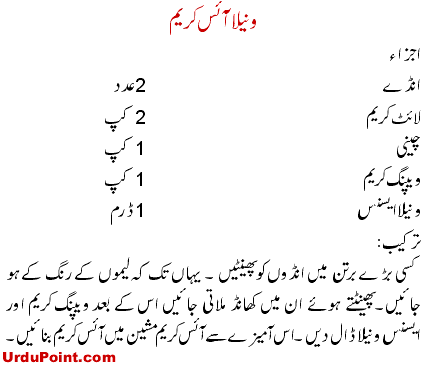 Delicious Vanilla Ice Cream Recipe In Urdu