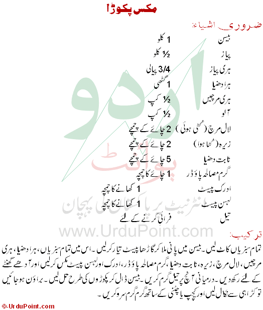 Mix Pakora Recipe In Urdu