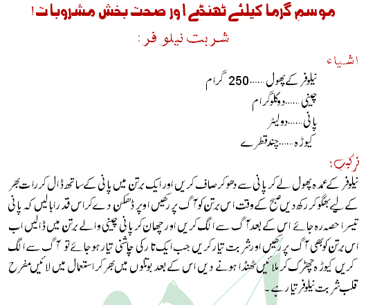Sharbat E Nilofar Recipe In Urdu