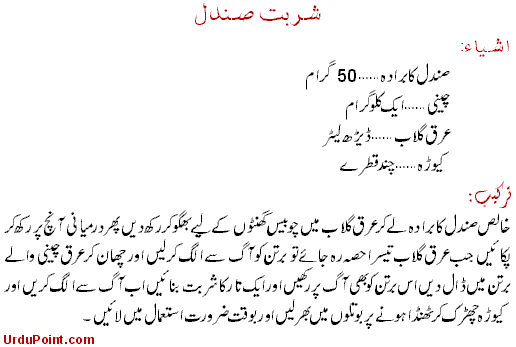 Sharbat E Sandal Recipe In Urdu