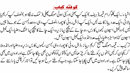 Kofta Kebab Recipe In Urdu