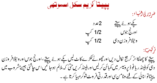 Papaya Creamsicle Smoothie Recipe In Urdu
