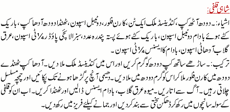 Shahi Kulfi Recipe In Urdu