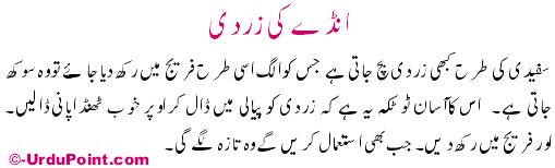 Anday Ki Zardi Recipe In Urdu