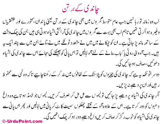 Chandi Kay Bartan Recipe In Urdu