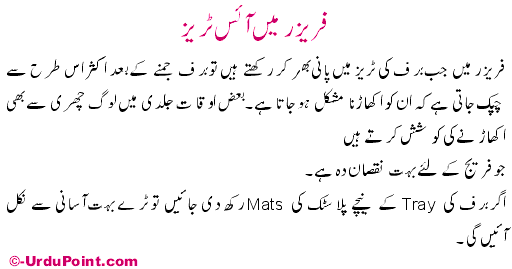 Freezer Main Ice Tray Recipe In Urdu